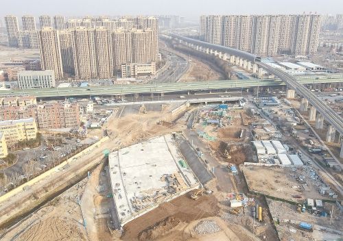 濟(jì)南奧體西路北延工程順利推進(jìn) 跨大辛河新建橋體澆筑完成